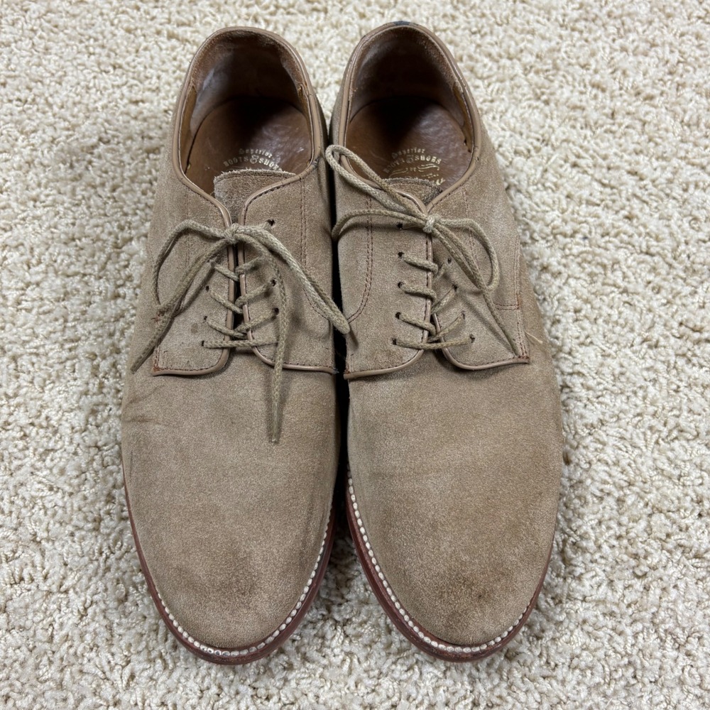 J Crew Mens Suede Lace Up Oxford Shoes Tan Size 9 **See Pics